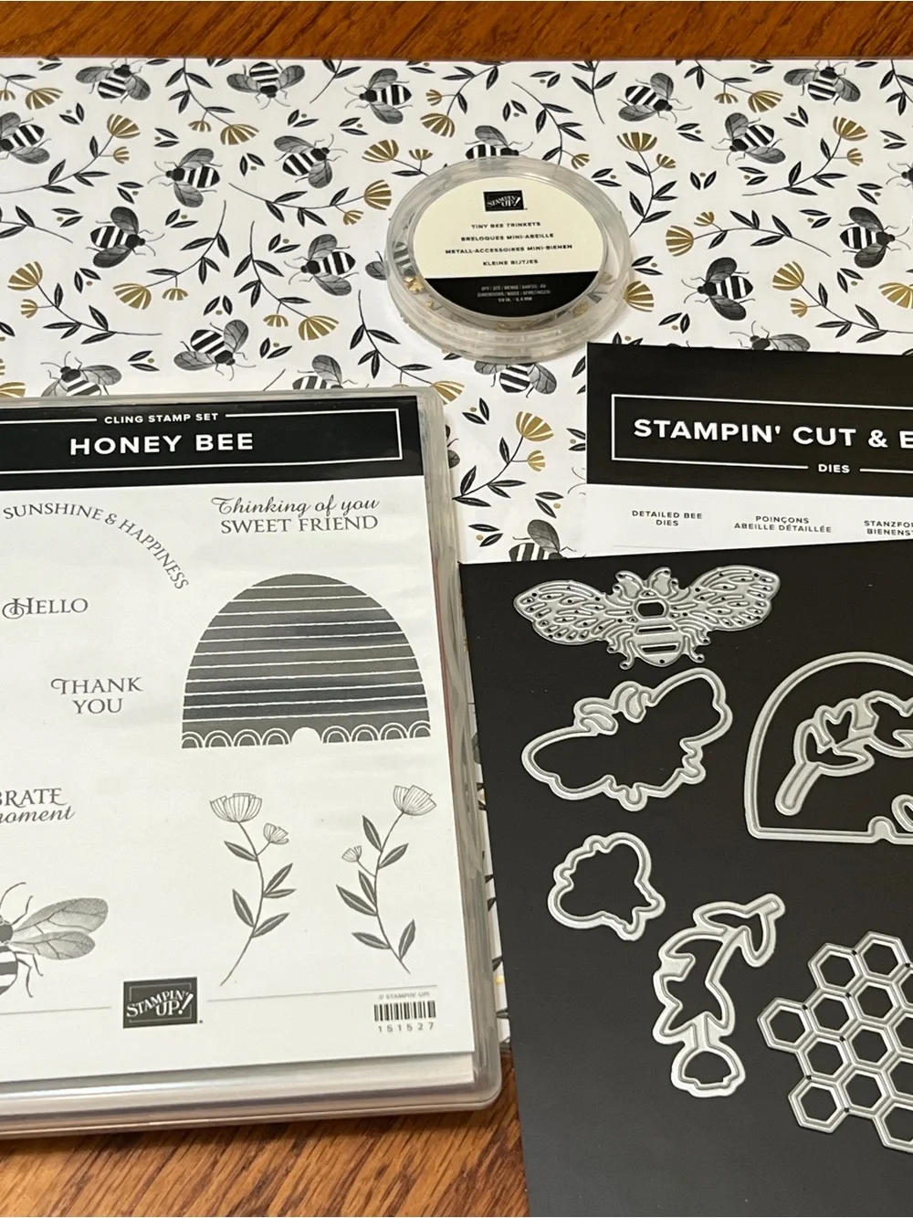 Stampin’ Up! Honey Bee Stamp Dies DSP Trinkets Set